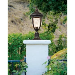 John Timberland Bellagio Rustic Outdoor Post Light Veranda Bronze 21" Hammered Glass For Exterior Barn Deck Post Light House Porch Yard Patio Home -Modern Lighting Store GUEST a22d078b 160f 4791 90f4 1e4f0b1db994