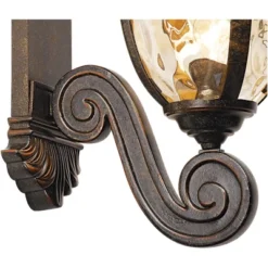 John Timberland Bellagio Vintage Rustic Outdoor Wall Light Fixture Veranda Bronze Dual Scroll Arm 24" Champagne Hammered Glass For Post Exterior Barn -Modern Lighting Store GUEST a3974877 f024 4de5 b6b0 404090c7be36