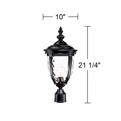John Timberland Bellagio Vintage Rustic Outdoor Post Light Black 21" Clear Hammered Glass For Exterior Barn Deck Post Light House Porch Yard Patio 4 John Timberland Bellagio Vintage Rustic Outdoor Post Light Black 21" Clear Hammered Glass For Exterior Barn Deck Post Light House Porch Yard Patio - Image 4