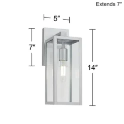 John Timberland Titan Modern Outdoor Wall Light Fixture Silver Metal Rectangular Frame 14" Clear Glass For Post Exterior Barn Deck House 15 John Timberland Titan Modern Outdoor Wall Light Fixture Silver Metal Rectangular Frame 14" Clear Glass For Post Exterior Barn Deck House -Modern Lighting Store GUEST a5e19e94 f5bd 42d3 b430 956d28b9aa8b