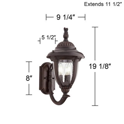 John Timberland Casa Sierra Rustic Vintage Outdoor Wall Light Fixture Bronze Upbridge 19 1/8" Clear Seedy Glass For Post Exterior Barn Deck House Yard 6 John Timberland Casa Sierra Rustic Vintage Outdoor Wall Light Fixture Bronze Upbridge 19 1/8" Clear Seedy Glass For Post Exterior Barn Deck House Yard - Image 6