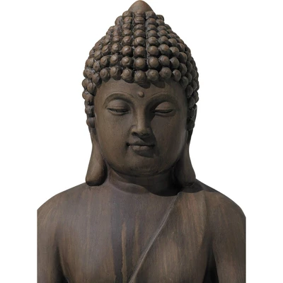 John Timberland Sitting Buddha Statue Sculpture Zen Decor Outdoor Garden Front Porch Patio Yard Outside Dark Sandstone Faux Stone Finish 29 1/2" High 2 John Timberland Sitting Buddha Statue Sculpture Zen Decor Outdoor Garden Front Porch Patio Yard Outside Dark Sandstone Faux Stone Finish 29 1/2" High - Image 2