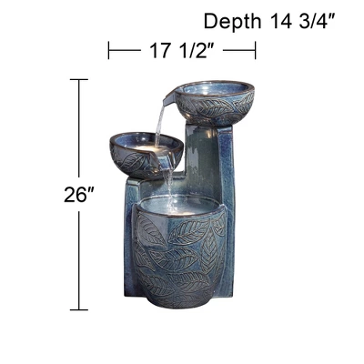 John Timberland Summer Leaves Cascading Bowls Modern Outdoor Floor Water Fountain With LED Light 26" For Yard Garden Patio Deck Porch House Exterior 6 John Timberland Summer Leaves Cascading Bowls Modern Outdoor Floor Water Fountain With LED Light 26" For Yard Garden Patio Deck Porch House Exterior - Image 6