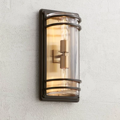 John Timberland Habitat Modern Outdoor Wall Light Fixture Bronze Warm Brass 16" Clear Glass For Post Exterior Barn Deck House Porch Yard Patio Home 1 John Timberland Habitat Modern Outdoor Wall Light Fixture Bronze Warm Brass 16" Clear Glass For Post Exterior Barn Deck House Porch Yard Patio Home