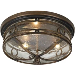 John Timberland Beverly Drive Rustic Flush Mount Outdoor Ceiling Light Bronze 7" Clear Seedy Glass For Post Exterior Barn Deck House Porch Yard Patio -Modern Lighting Store GUEST aea7d76e 35cb 4188 b7c3 b57f9c82c4a6
