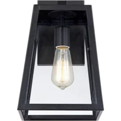John Timberland Arrington Modern Outdoor Wall Lights Fixtures Set Of 4 Mystic Black 13" Clear Glass For Post Exterior Barn Deck House Porch Yard Patio -Modern Lighting Store GUEST b00a2d55 7922 463d 8a6c 8cbf4883c542