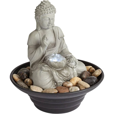 John Timberland Zen Buddha Indoor Tabletop Water Fountain With Light LED 10" High Sitting For Table Desk Office Relaxation 3 John Timberland Zen Buddha Indoor Tabletop Water Fountain With Light LED 10" High Sitting For Table Desk Office Relaxation - Image 3