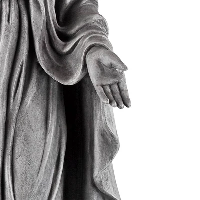 John Timberland Virgin Mary Statue Sculpture Decor Outdoor Garden Front Porch Patio Yard Outside Home Balcony Gray Stone Finish Ceramic 29" Tall 3 John Timberland Virgin Mary Statue Sculpture Decor Outdoor Garden Front Porch Patio Yard Outside Home Balcony Gray Stone Finish Ceramic 29" Tall - Image 3