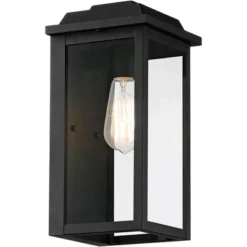John Timberland Eastcrest Modern Outdoor Wall Light Fixture Textured Black 14" Clear Glass Panels For Post Exterior Barn Deck House Porch Yard Patio -Modern Lighting Store GUEST b2fbc73e e161 48e7 970b 5a636bd8a596