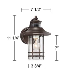 John Timberland Galt Outdoor Mission Wall Light Fixture Oil Rubbed Bronze Motion Sensor Dusk To Dawn 11 1/4" Seedy Glass For Post Exterior Barn Deck -Modern Lighting Store GUEST b51d9d71 7ac5 4b8d 9d17 080458e9b318