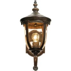 John Timberland Bellagio Vintage Rustic Outdoor Wall Light Fixture Veranda Bronze Upbridge 16 1/2" Champagne Glass For Post Exterior Barn Deck House -Modern Lighting Store GUEST b5372a0a 9d69 4b3f 8bfb ee48ed030cbe