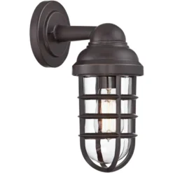 John Timberland Marlowe Industrial Outdoor Wall Light Fixture Galvanized Metal Cage 13 1/4" Clear Glass For Post Exterior Barn Deck House Porch Yard 9 John Timberland Marlowe Industrial Outdoor Wall Light Fixture Galvanized Metal Cage 13 1/4" Clear Glass For Post Exterior Barn Deck House Porch Yard -Modern Lighting Store GUEST b68baa38 d7c1 4c83 a2c9 5a83c5d0c92e