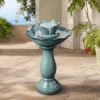 John Timberland Pleasant Pond Modern Bubbler Lotus Flower Outdoor Floor Water Fountain 25 1/4" For Yard Garden Patio Deck Porch House Exterior