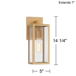 John Timberland Modern Outdoor Wall Light Fixture Soft Gold 14 1/4" Clear Glass For Exterior Barn Deck House Home Porch Yard Patio -Modern Lighting Store GUEST b9d1c908 4cfb 4ccf b025 e4bd344c226c