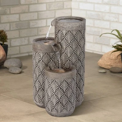 John Timberland Havara Rustic 3-Tier Cascading Columns Outdoor Floor Water Fountain With LED Light 26" For Yard Garden Patio Home Deck 8 John Timberland Havara Rustic 3-Tier Cascading Columns Outdoor Floor Water Fountain With LED Light 26" For Yard Garden Patio Home Deck -Modern Lighting Store GUEST bbc7948c b315 4dba 9ba9 d0164e9ac9c5