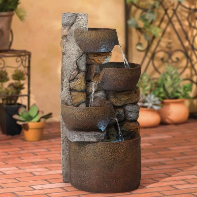 John Timberland Ashmill Urn Rustic Cascading Outdoor Floor Water Fountain With LED Light 29" For Yard Garden Patio Deck Porch Exterior Balcony 5 John Timberland Ashmill Urn Rustic Cascading Outdoor Floor Water Fountain With LED Light 29" For Yard Garden Patio Deck Porch Exterior Balcony -Modern Lighting Store GUEST bcdf32c5 64a9 42a0 a107 4d46fff96d07