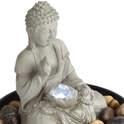 John Timberland Zen Buddha Indoor Tabletop Water Fountain With Light LED 10" High Sitting For Table Desk Office Relaxation 2 John Timberland Zen Buddha Indoor Tabletop Water Fountain With Light LED 10" High Sitting For Table Desk Office Relaxation - Image 2