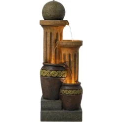 John Timberland Sphere Jugs And Column Rustic Cascading Outdoor Floor Water Fountain With LED Light 50" For Yard Garden Patio Home Deck Porch House -Modern Lighting Store GUEST c363c1c0 fb5c 41b8 888e 3a858dafd868