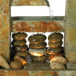 John Timberland Zigzag Zen Modern Cascading Indoor Tabletop Water Fountain With Light 17 1/4" For Table Office Desk Home Bedroom House Living Room -Modern Lighting Store GUEST c44c6ffb 83a6 4b77 bc8a ac026f868f0d