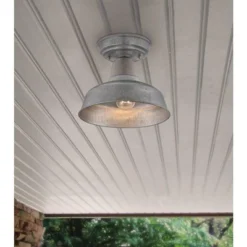 John Timberland Urban Barn Rustic Industrial Farmhouse Semi Flush Mount Outdoor Ceiling Light Galvanized Metal 8 3/4" For Post Exterior Barn Deck Yard -Modern Lighting Store GUEST c4ebff1c f5bf 40d1 a5bd 2b93a67a2b10
