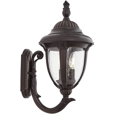John Timberland Casa Sierra Rustic Vintage Outdoor Wall Light Fixture Bronze Upbridge 19 1/8" Clear Seedy Glass For Post Exterior Barn Deck House Yard 5 John Timberland Casa Sierra Rustic Vintage Outdoor Wall Light Fixture Bronze Upbridge 19 1/8" Clear Seedy Glass For Post Exterior Barn Deck House Yard - Image 5