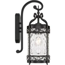 John Timberland Paseo Outdoor Vintage Wall Light Fixture Matte Black 19" Clear Hammered Glass For Post Exterior Barn Deck House Porch Yard Posts Patio -Modern Lighting Store GUEST c6a15f1b a0db 45a5 92b4 915898a14cac