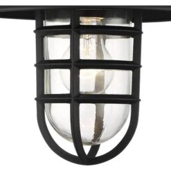 John Timberland Marlowe Rustic Industrial Farmhouse Outdoor Wall Light Fixture Black Hooded Cage 13" Clear Glass For Post Exterior Barn Deck House -Modern Lighting Store GUEST c6eaa9a6 67ec 4b8f b68f 3ce5030cd4f7