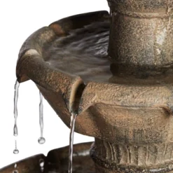 John Timberland Louvre Rustic 3 Tier Cascading Outdoor Floor Water Fountain With LED Light 44" For Yard Garden Patio Home Deck Porch Exterior Balcony -Modern Lighting Store GUEST c9252710 913f 4a81 9738 3cf47b5ebe63