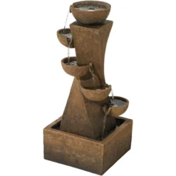 John Timberland Cascading Bowls Rustic Cascading Bowls Outdoor Floor Water Fountain With LED Light 27 1/2" For Yard Garden Patio Home Deck Porch 9 John Timberland Cascading Bowls Rustic Cascading Bowls Outdoor Floor Water Fountain With LED Light 27 1/2" For Yard Garden Patio Home Deck Porch -Modern Lighting Store GUEST c94f4ef4 8e08 4b5c 85b6 f901c617577d