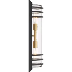 John Timberland Habitat Modern Outdoor Wall Light Fixture Black Brass Metal 21" Clear Glass For Post Exterior Barn Deck House Porch Yard Posts Patio -Modern Lighting Store GUEST ca022d7b 0a31 47f0 89fb ee8cd5e867ee