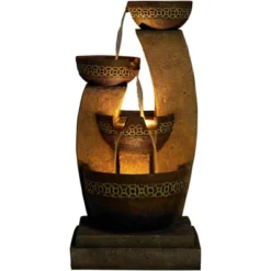 John Timberland Outdoor Floor Water Fountain Four Bowl Cascading Waterfall 41" Tall For Yard Garden Lawn -Modern Lighting Store GUEST cc9e0052 c9cd 4b66 9301 e3e2aafdf94d