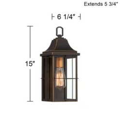 John Timberland Sunderland Rustic Mission Outdoor Wall Light Fixture Black Gold 15" Clear Glass For Post Exterior Barn Deck House Porch Yard Patio -Modern Lighting Store GUEST ce65f252 4d5c 41f6 ab9f c60dedd79623