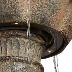 John Timberland Louvre Rustic 3 Tier Cascading Outdoor Floor Water Fountain With LED Light 44" For Yard Garden Patio Home Deck Porch Exterior Balcony -Modern Lighting Store GUEST cfa75e66 c66b 4533 90ba 8012c80a2a97