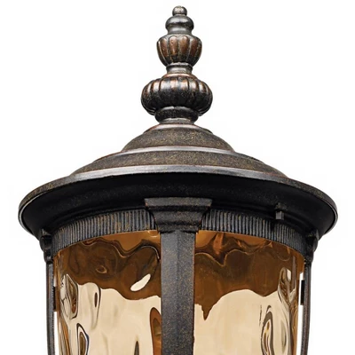 John Timberland Outdoor Post Light Fixture LED Veranda Bronze 33" Clear Hammered Glass For Exterior House Porch Patio Garden Yard 2 John Timberland Outdoor Post Light Fixture LED Veranda Bronze 33" Clear Hammered Glass For Exterior House Porch Patio Garden Yard - Image 2
