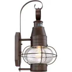John Timberland Galt Rustic Outdoor Wall Light Fixture Oil Rubbed Bronze Motion Sensor Dusk To Dawn 19 3/4" Clear Seedy Glass For Post Exterior Barn -Modern Lighting Store GUEST d20968a1 1073 4bf0 a20b 94c95e1393d6