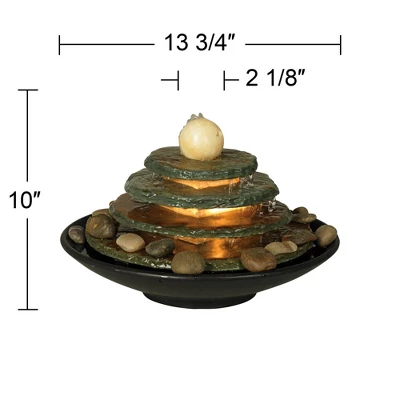 John Timberland Pyramid Rustic Zen 4 Tier Pyramid Indoor Tabletop Water Fountain With Light 10" For Table Office Desk Bedroom Living Room Relaxation 5 John Timberland Pyramid Rustic Zen 4 Tier Pyramid Indoor Tabletop Water Fountain With Light 10" For Table Office Desk Bedroom Living Room Relaxation - Image 5