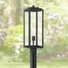 John Timberland Titan Modern Outdoor Post Light Mystic Black 21 3/4" Clear Glass Panels For Exterior Barn Deck House Porch Yard Patio Home Outside