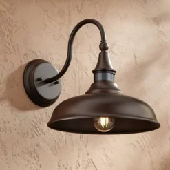 John Timberland Gough Rustic Farmhouse Outdoor Barn Light Fixtures Set Of 2 Bronze Dusk To Dawn Motion Sensor Dark Sky 12 1/2" For Post Exterior Deck -Modern Lighting Store GUEST d5b43a54 e021 4374 9b02 a772df0e1858