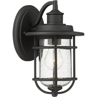John Timberland Markham Modern Nautical Outdoor Wall Light Fixtures Set Of 2 Textured Black 10 1/2" Clear Seedy Glass For Post Exterior Barn Deck Home 5 John Timberland Markham Modern Nautical Outdoor Wall Light Fixtures Set Of 2 Textured Black 10 1/2" Clear Seedy Glass For Post Exterior Barn Deck Home - Image 5