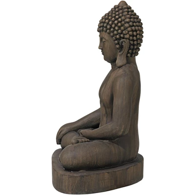 John Timberland Sitting Buddha Statue Sculpture Zen Decor Outdoor Garden Front Porch Patio Yard Outside Dark Sandstone Faux Stone Finish 29 1/2" High 4 John Timberland Sitting Buddha Statue Sculpture Zen Decor Outdoor Garden Front Porch Patio Yard Outside Dark Sandstone Faux Stone Finish 29 1/2" High - Image 4