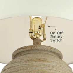 John Timberland Austin 28" Tall Jug Southwest Farmhouse Rustic Table Lamps Set Of 2 Sand Toned Ridged Finish Cream Shade Living Room Bedroom Bedside -Modern Lighting Store GUEST df741f02 bfb5 4faf b976 08eda0ab882f