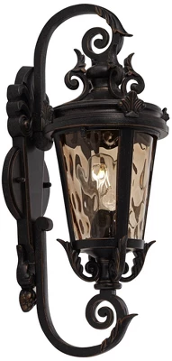 John Timberland Casa Marseille Vintage Rustic Outdoor Wall Light Fixture Veranda Bronze 19" Champagne Hammered Glass For Post Exterior Barn Deck House 5 John Timberland Casa Marseille Vintage Rustic Outdoor Wall Light Fixture Veranda Bronze 19" Champagne Hammered Glass For Post Exterior Barn Deck House - Image 5
