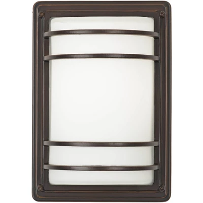 John Timberland Habitat Modern Outdoor Wall Light Fixtures Set Of 2 Rubbed Bronze 11" Opal Glass For Post Exterior Barn Deck House Porch Yard Patio 3 John Timberland Habitat Modern Outdoor Wall Light Fixtures Set Of 2 Rubbed Bronze 11" Opal Glass For Post Exterior Barn Deck House Porch Yard Patio - Image 3