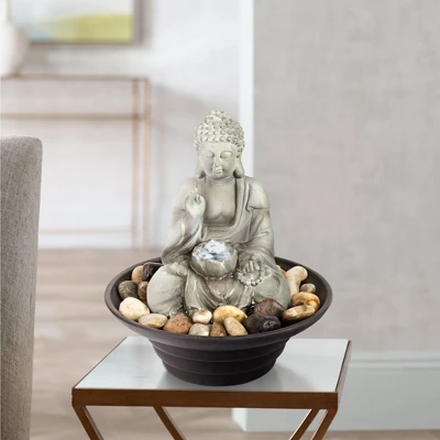 John Timberland Zen Buddha Indoor Tabletop Water Fountain With Light LED 10" High Sitting For Table Desk Office Relaxation 5 John Timberland Zen Buddha Indoor Tabletop Water Fountain With Light LED 10" High Sitting For Table Desk Office Relaxation - Image 5