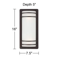 John Timberland Habitat Modern Industrial Outdoor Wall Light Fixtures Set Of 2 Rubbed Bronze 16" Opal Glass For Post Exterior Barn Deck -Modern Lighting Store GUEST e8300714 1d56 4c45 98b3 487035d96d85