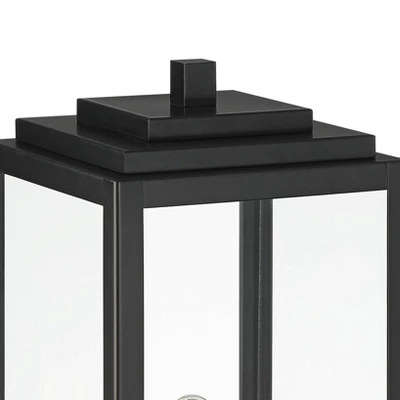 John Timberland Modern Outdoor Pier Mount Light Matte Black 17" Clear Glass Shade For Post Exterior Barn Deck House Porch Yard 2 John Timberland Modern Outdoor Pier Mount Light Matte Black 17" Clear Glass Shade For Post Exterior Barn Deck House Porch Yard - Image 2