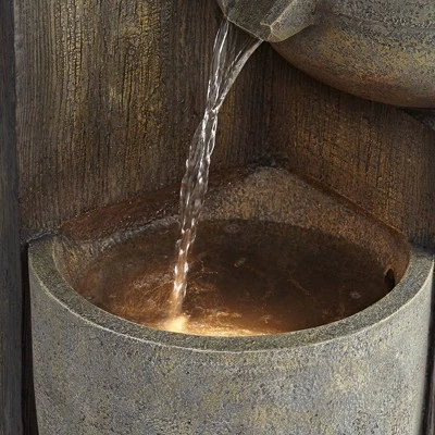 John Timberland Four Tier Rustic Cascading Outdoor Floor Water Fountain With LED Light 40 1/2" For Yard Garden Patio Home Deck Porch House Roof 3 John Timberland Four Tier Rustic Cascading Outdoor Floor Water Fountain With LED Light 40 1/2" For Yard Garden Patio Home Deck Porch House Roof - Image 3