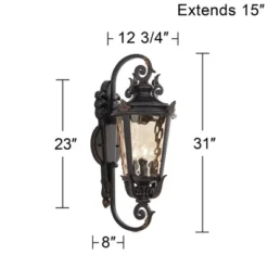 John Timberland Casa Marseille Vintage Rustic Outdoor Wall Light Fixture Veranda Bronze Ornate Scroll 31" Champagne Hammered Glass For Post Exterior 14 John Timberland Casa Marseille Vintage Rustic Outdoor Wall Light Fixture Veranda Bronze Ornate Scroll 31" Champagne Hammered Glass For Post Exterior -Modern Lighting Store GUEST f001346d f955 42c7 88cd cb716d0326f5
