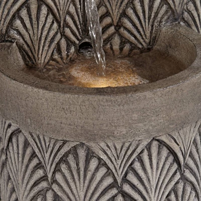 John Timberland Havara Rustic 3-Tier Cascading Columns Outdoor Floor Water Fountain With LED Light 26" For Yard Garden Patio Home Deck 5 John Timberland Havara Rustic 3-Tier Cascading Columns Outdoor Floor Water Fountain With LED Light 26" For Yard Garden Patio Home Deck - Image 5