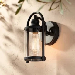 John Timberland Rustic Farmhouse Outdoor Wall Light Fixtures Set Of 2 Black 10 1/4" Clear Glass For Exterior Barn Deck House Porch Yard Patio Outside -Modern Lighting Store GUEST f42dcf23 3042 439b b220 24193569cac9